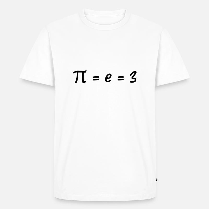 Pi = e = 3 - Männer Premium Bio T-Shirt - Weiß