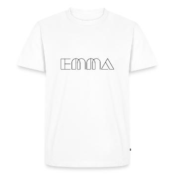Name Emma Modern Black - Men's Premium Organic T-Shirt - white - Front - Nico (187cm)