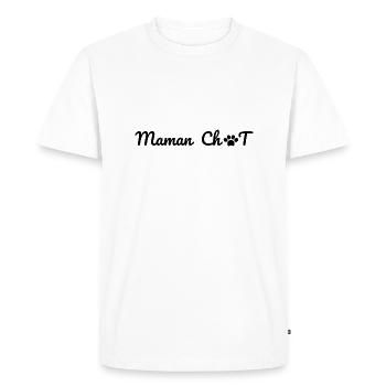 Maman chat -t-shirt famille chat assorti - T-shirt Premium bio Homme - blanc - Devant - Nico (187cm)