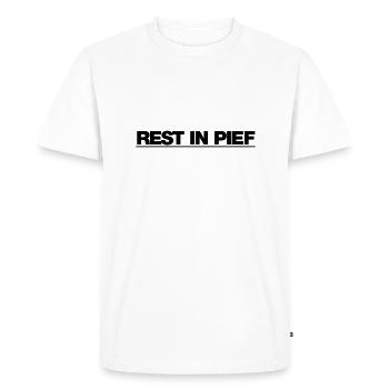 REPOS À PIEF (R.I.P.) - T-shirt Premium bio Homme - blanc - Devant - Nico (187cm)