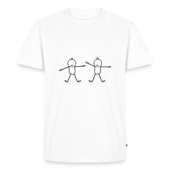 Two children brothers (customizable hair) - Men's Premium Organic T-Shirt - white - Front - Nico (187cm)