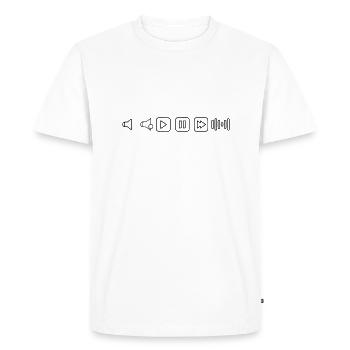Barre de musique - T-shirt Premium bio Homme - blanc - Devant - Nico (187cm)