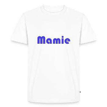 MAMIE. FÊTE DES MÈRES. BONNE FÊTE MAMIE. JE T'AIME - T-shirt Premium bio Homme - blanc - Devant - Nico (187cm)