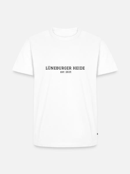 Lüneburger Heide "schwarz college" - Männer Premium Bio T-Shirt - Weiß