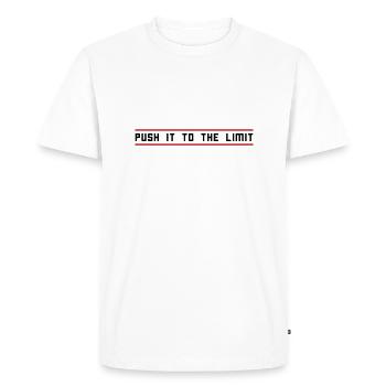 Poussez le bout de votre action - T-shirt Premium bio Homme - blanc - Devant - Nico (187cm)