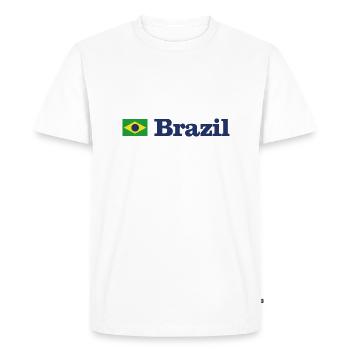 Brazil - Men's Premium Organic T-Shirt - white - Front - Nico (187cm)