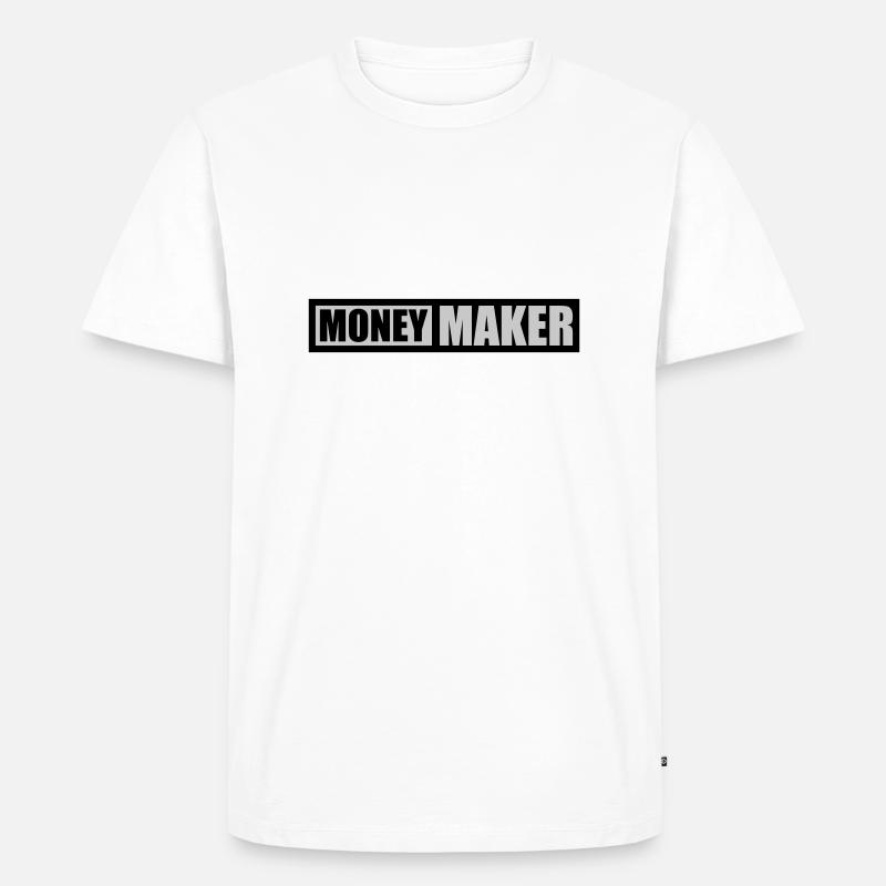 Text Logo Money Maker - Männer Premium Bio T-Shirt - Weiß