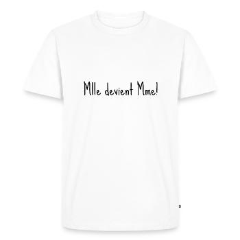 Mlle devient mme - T-shirt Premium bio Homme - blanc - Devant - Nico (187cm)