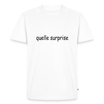 Source : Surprise - T-shirt Premium bio Homme - blanc - Devant - Nico (187cm)