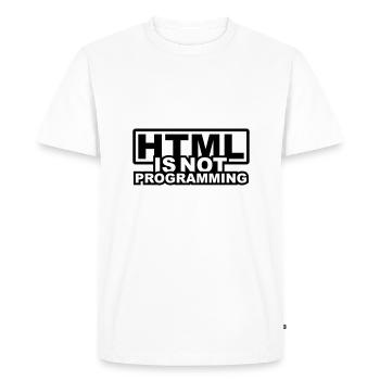 HTML is NOT Programming - Men's Premium Organic T-Shirt - white - Front - Nico (187cm)