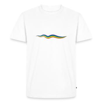 Ligne arc-en-ciel, oeuvre d’art - T-shirt Premium bio Homme - blanc - Devant - Nico (187cm)