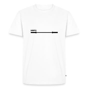 Barbell barbell HWPO motif - Men's Premium Organic T-Shirt - white - Front - Nico (187cm)
