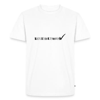 your vote matters quote - Men's Premium Organic T-Shirt - white - Front - Nico (187cm)