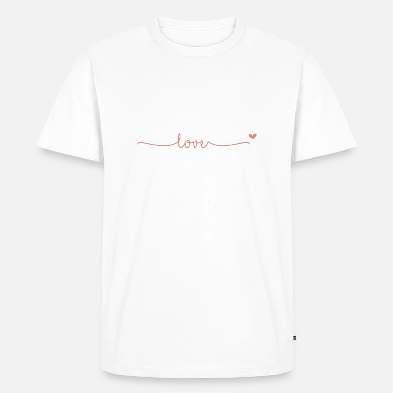Love - Männer Premium Bio T-Shirt - Weiß