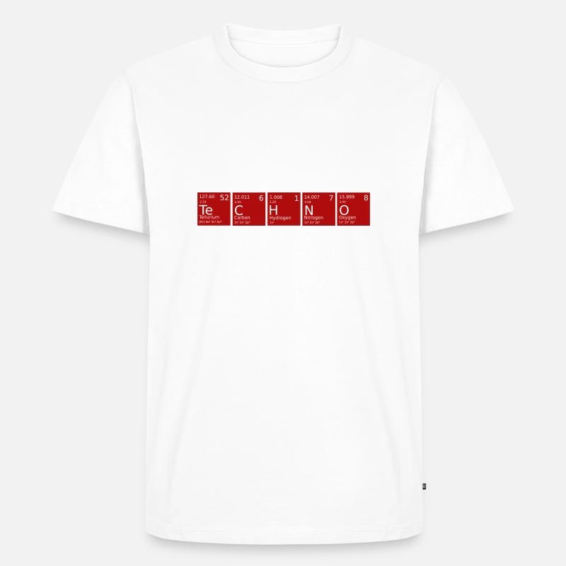 Techno Periodensystem Rot - Männer Premium Bio T-Shirt - Weiß