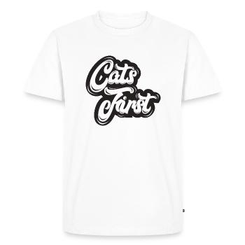 Cats First Cats First Black And White - Men's Premium Organic T-Shirt - white - Front - Nico (187cm)