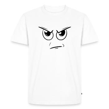 visage énervé / en colère - humoristique - drôle - T-shirt Premium bio Homme - blanc - Devant - Nico (187cm)