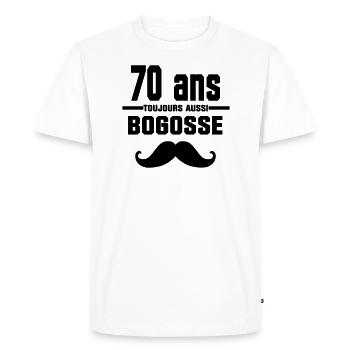 70ANS TOUJOURS AUSSI BOGOSSE - T-shirt Premium bio Homme - blanc - Devant - Nico (187cm)