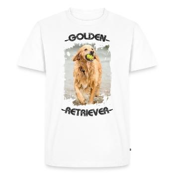 Golden Retriever dog photo - Men's Premium Organic T-Shirt - white - Front - Nico (187cm)