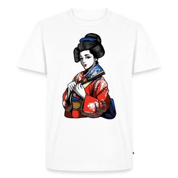 Japon Geisha - T-shirt Premium bio Homme - blanc - Devant - Nico (187cm)