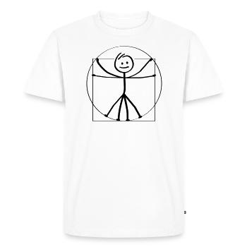 Vitruve et Vitruve. Léonard de Vinci. - T-shirt Premium bio Homme - blanc - Devant - Nico (187cm)
