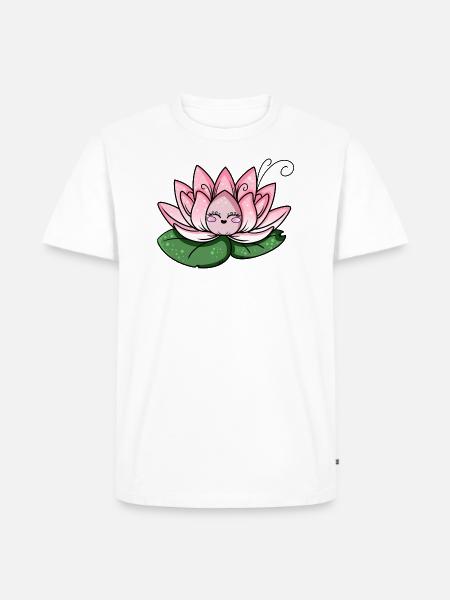 Lotus Kawaii - Camiseta prémium ecológica para hombre - blanco