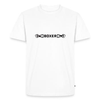 Boxer noir - T-shirt Premium bio Homme - blanc - Devant - Nico (187cm)
