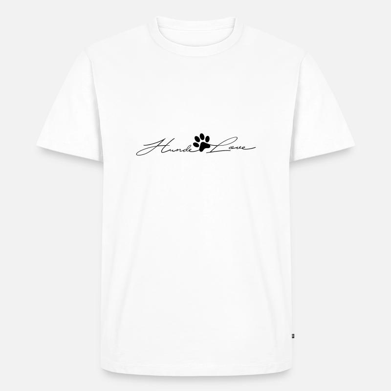 Hunde.Love - Männer Premium Bio T-Shirt - Weiß