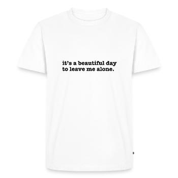 Laisse moi tranquille - T-shirt Premium bio Homme - blanc - Devant - Nico (187cm)