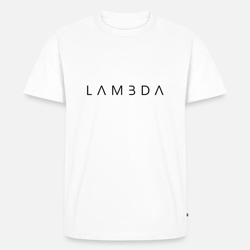 lambda - Männer Premium Bio T-Shirt - Weiß