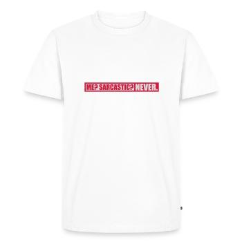 moi sarcastique ne cite jamais - T-shirt Premium bio Homme - blanc - Devant - Nico (187cm)