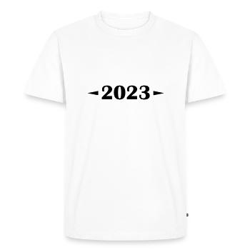 2023 - Men's Premium Organic T-Shirt - white - Front - Nico (187cm)