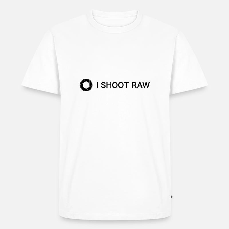 I shoot raw - Männer Premium Bio T-Shirt - Weiß