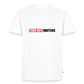 votre vote compte citation - T-shirt Premium bio Homme - blanc - Devant - Nico (187cm)