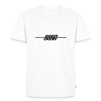 2025 year - Men's Premium Organic T-Shirt - white - Front - Nico (187cm)