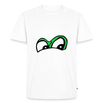 Les yeux sont étonnés - T-shirt Premium bio Homme - blanc - Devant - Nico (187cm)