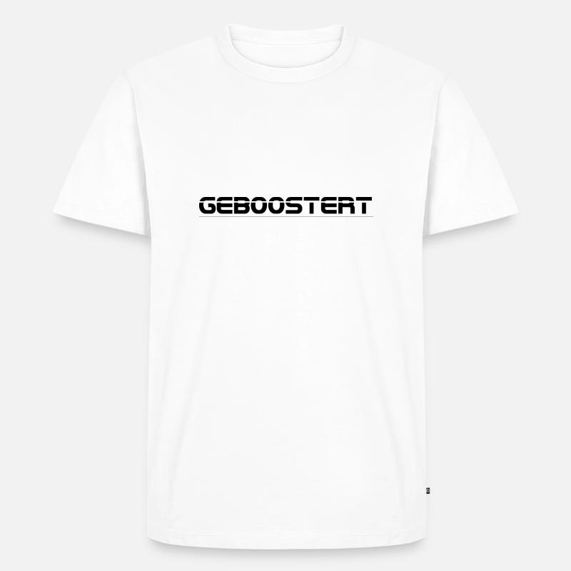 Geboostert schwarz - Männer Premium Bio T-Shirt - Weiß