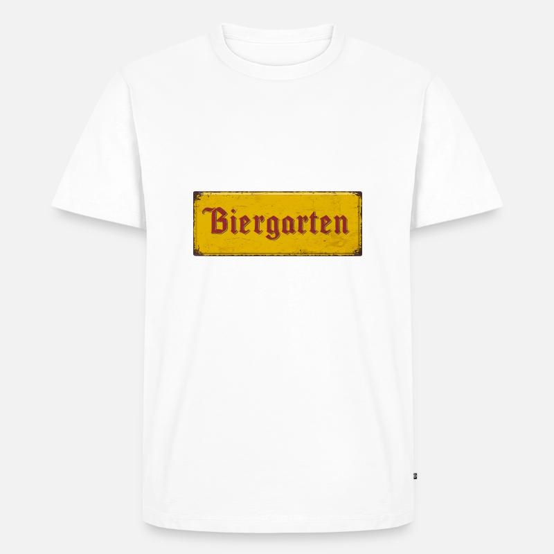 Biergarten - Männer Premium Bio T-Shirt - Weiß