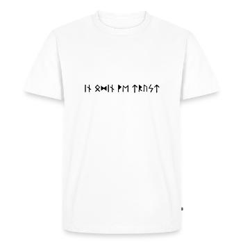 In Odin We Trust - Men's Premium Organic T-Shirt - white - Front - Nico (187cm)
