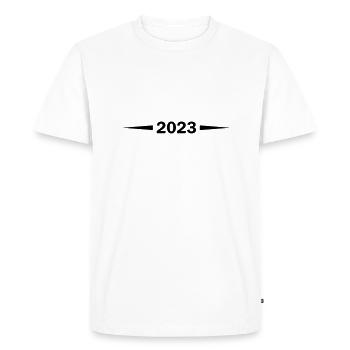 2023 - Men's Premium Organic T-Shirt - white - Front - Nico (187cm)