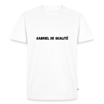 Gabriel de qualité - T-shirt Premium bio Homme - blanc - Devant - Nico (187cm)