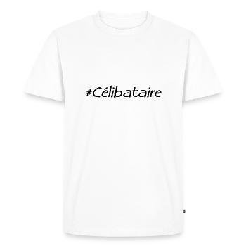 CELIBATAIRE. HUMOUR. SAINT VALENTIN. JE T'AIME - T-shirt Premium bio Homme - blanc - Devant - Nico (187cm)