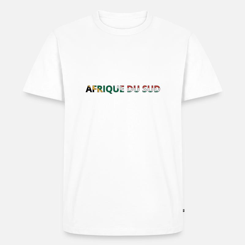 Drapeau Afrique du Sud - T-shirt Premium bio Homme - blanc