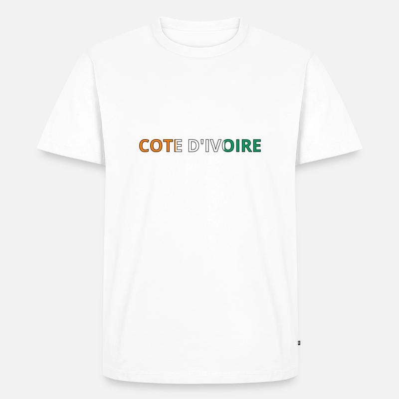 Drapeau Côte d'Ivoire - T-shirt Premium bio Homme - blanc