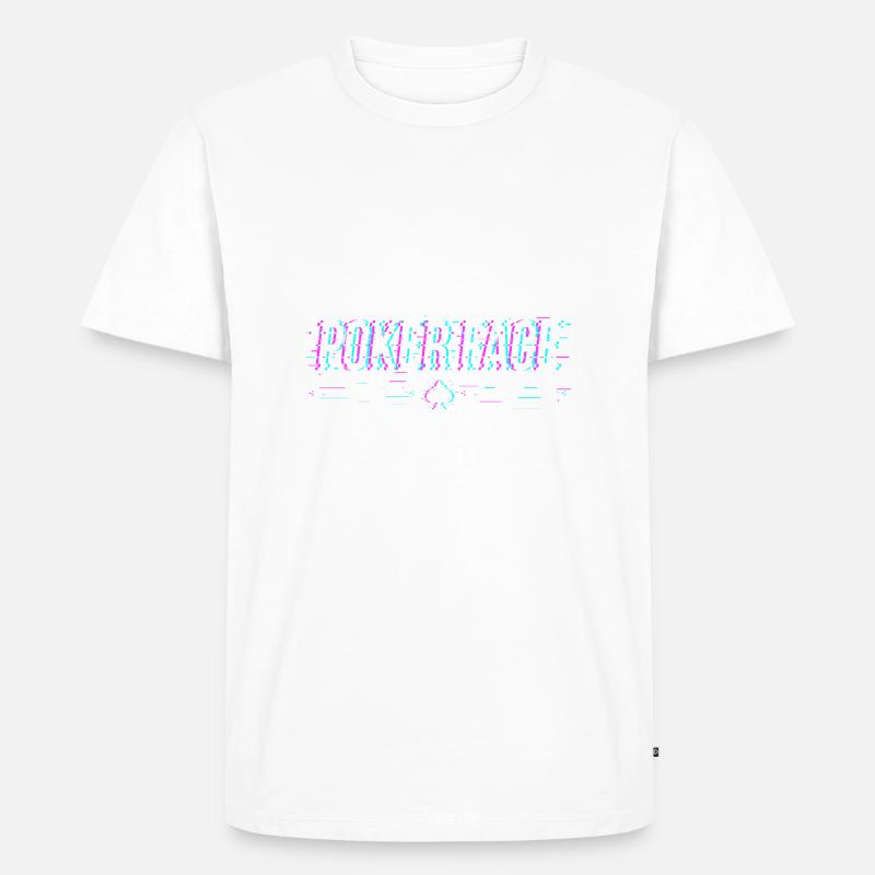 Pokerface - Männer Premium Bio T-Shirt - Weiß