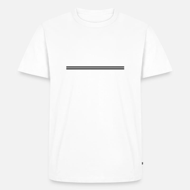 Doppelstrich - Männer Premium Bio T-Shirt - Weiß