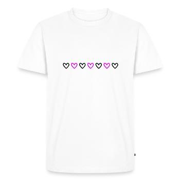 Heart Line - Men's Premium Organic T-Shirt - white - Front - Nico (187cm)