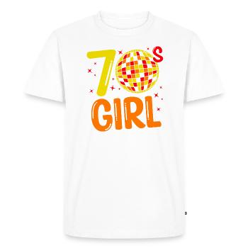 70s Fille 70s Fille Hippie - T-shirt Premium bio Homme - blanc - Devant - Nico (187cm)