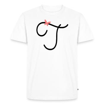 Lettre T Papillon Lettre - T-shirt Premium bio Homme - blanc - Devant - Nico (187cm)