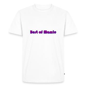 MAMIE. FÊTE DES MÈRES. BONNE FÊTE MAMIE. JE T'AIME - T-shirt Premium bio Homme - blanc - Devant - Nico (187cm)